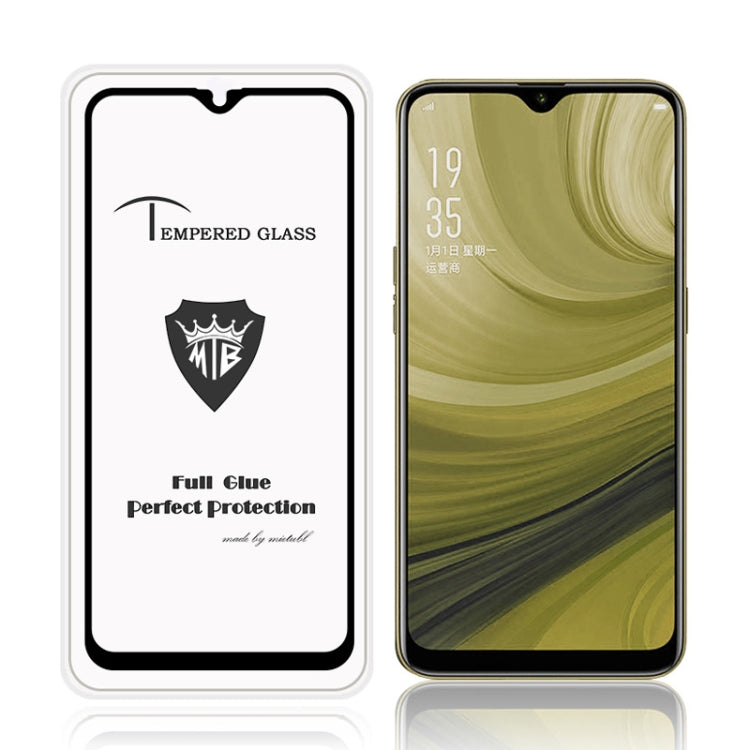 25 PCS MIETUBL Full Screen Full Glue Anti-fingerprint Tempered Glass Film for OPPO F11(Black)