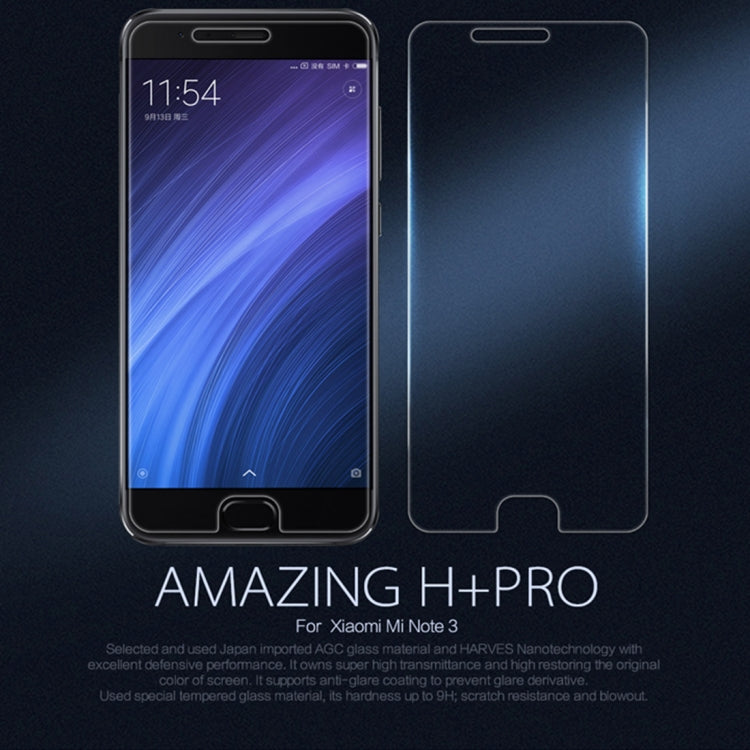 NILLKIN for  Xiaomi Mi Note 3 0.2mm 9H Surface Hardness H+Pro Front + Back Explosion-proof Tempered Glass Film (Transparent)