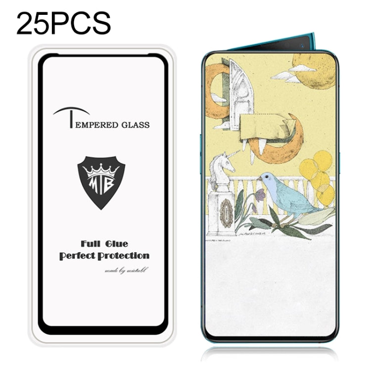 25 PCS MIETUBL Full Screen Full Glue Anti-fingerprint Tempered Glass Film for OPPO Reno 10x Zoom(Black)