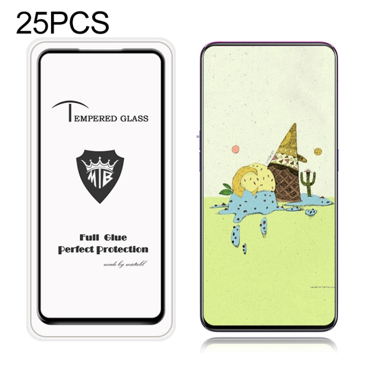 25 PCS MIETUBL Full Screen Full Glue Anti-fingerprint Tempered Glass Film for OPPO Reno(Black)