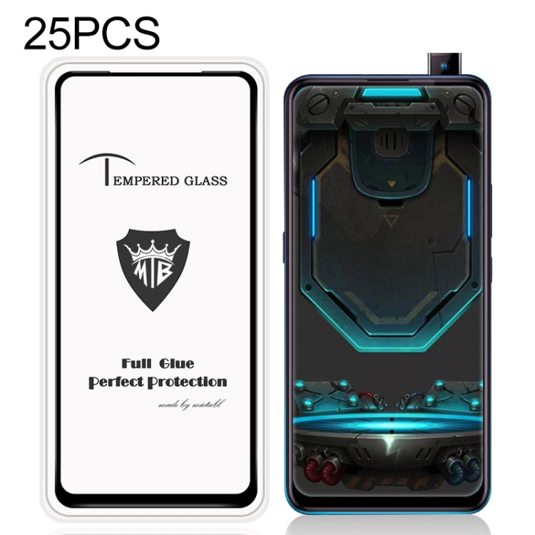 25 PCS MIETUBL Full Screen Full Glue Anti-fingerprint Tempered Glass Film for Vivo S1 (Black)