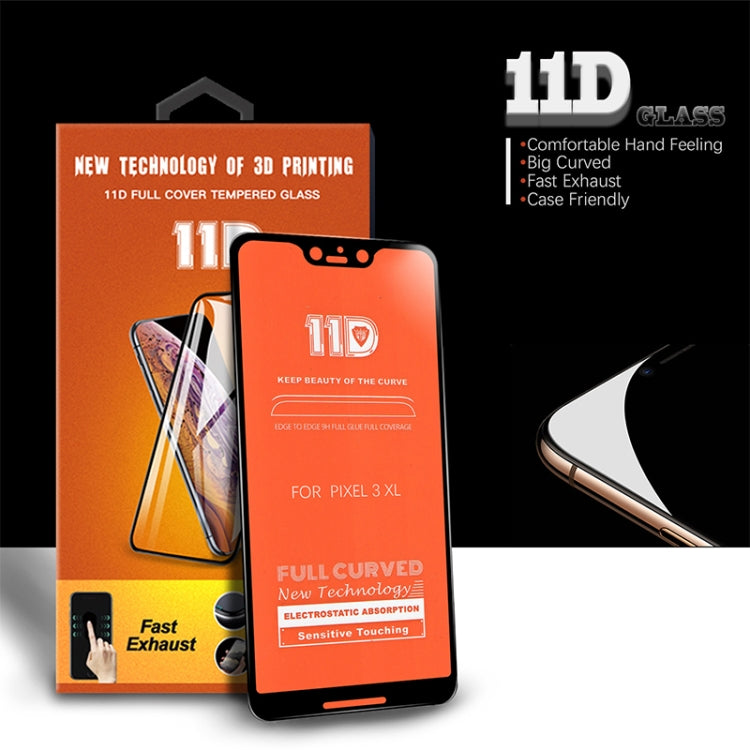 mietubl Scratchproof 11D HD Full Glue Full Curved Screen Tempered Glass Film for Google Pixel 3 XL(Black)