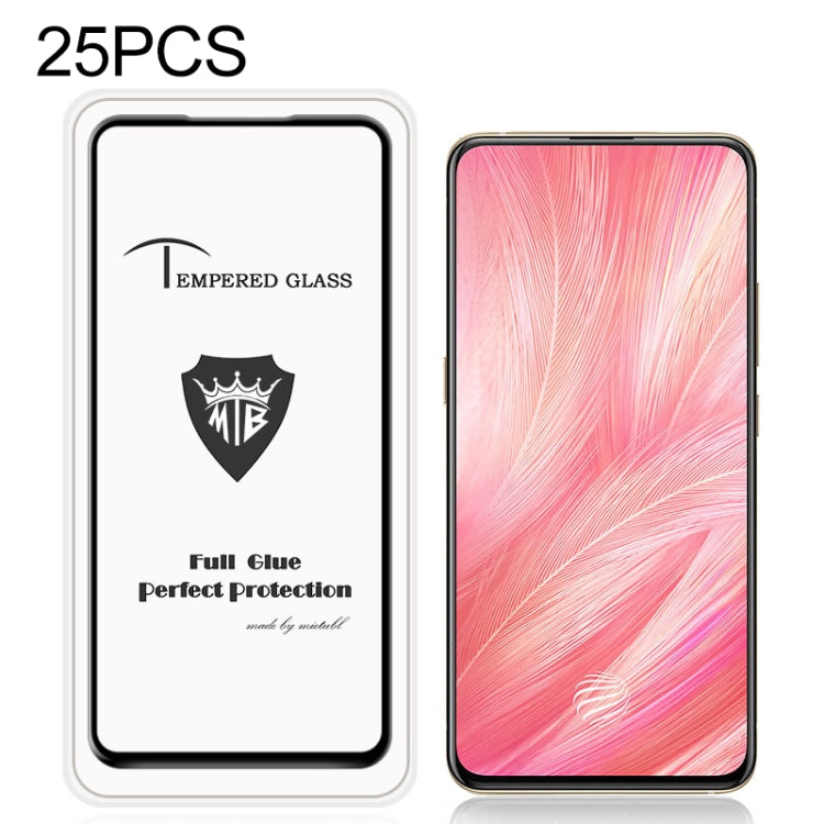 25 PCS MIETUBL Full Screen Full Glue Anti-fingerprint Tempered Glass Film for Vivo X27 (Black)