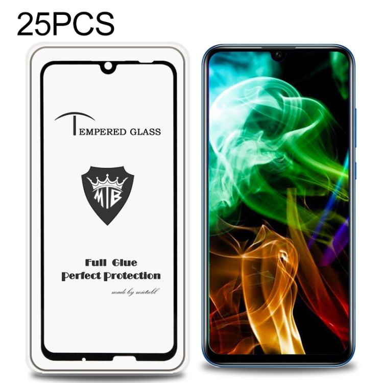 25 PCS MIETUBL Full Screen Full Glue Anti-fingerprint Tempered Glass Film for Huawei Honor 10i (Black)