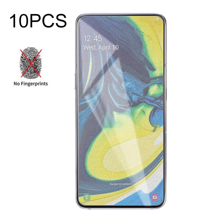 10 PCS Non-Full Matte Frosted Tempered Glass Film for Galaxy A80 / A90