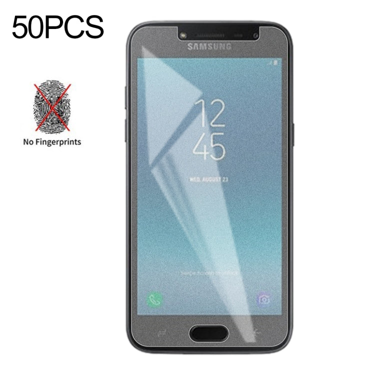 50 PCS Non-Full Matte Frosted Tempered Glass Film for Galaxy J2 (2018), No Retail Package