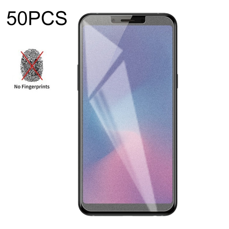 50 PCS Non-Full Matte Frosted Tempered Glass Film for Galaxy A6s, No Retail Package