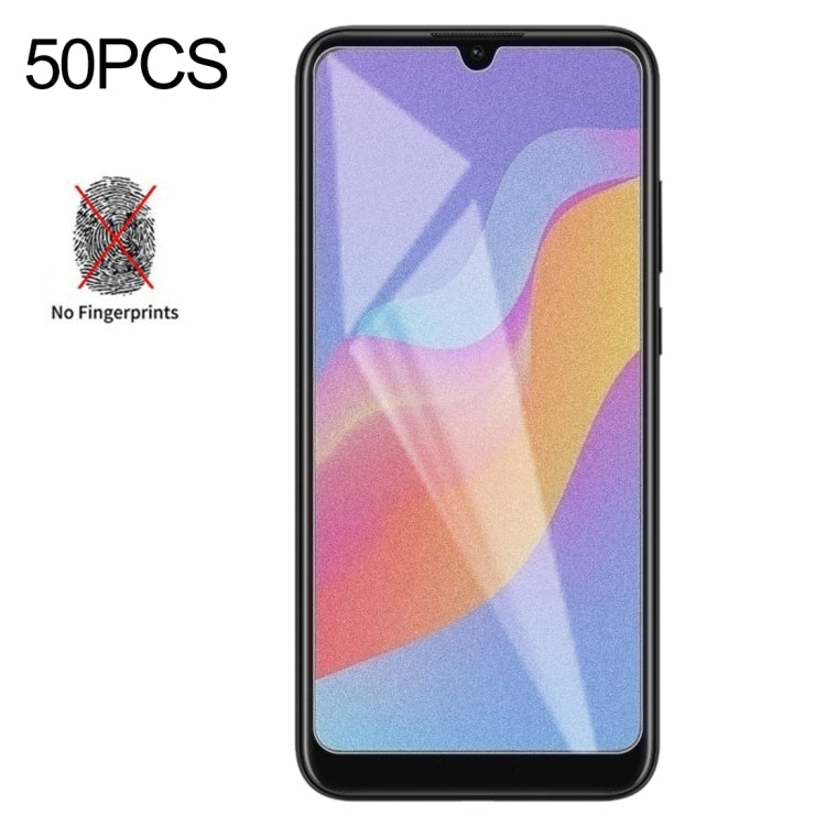 50 PCS Non-Full Matte Frosted Tempered Glass Film for Huawei Honor Play 8A, No Retail Package