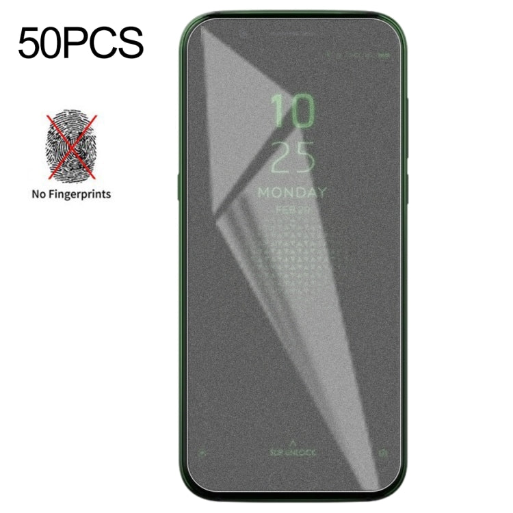 50 PCS Non-Full Matte Frosted Tempered Glass Film for Xiaomi Black Shark, No Retail Package