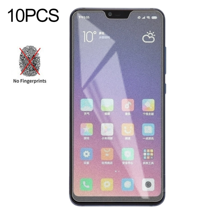 10 PCS Non-Full Matte Frosted Tempered Glass Film for Xiaomi Mi 8 Lite