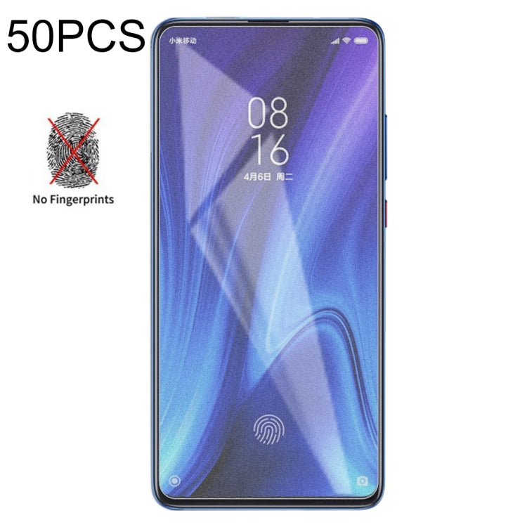 50 PCS Non-Full Matte Frosted Tempered Glass Film for Xiaomi Redmi K20 / K20 Pro / Mi 9T, No Retail Package