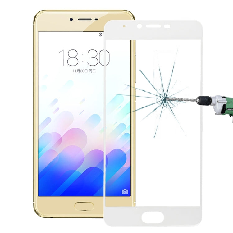 For Meizu  Meilan X 0.26mm 9H Surface Hardness Explosion-proof Silk-screen Tempered Glass Full Screen Film(White)