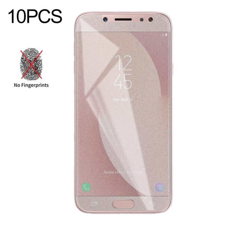 10 PCS Non-Full Matte Frosted Tempered Glass Film for Galaxy J7 (2017) / J7 Pro