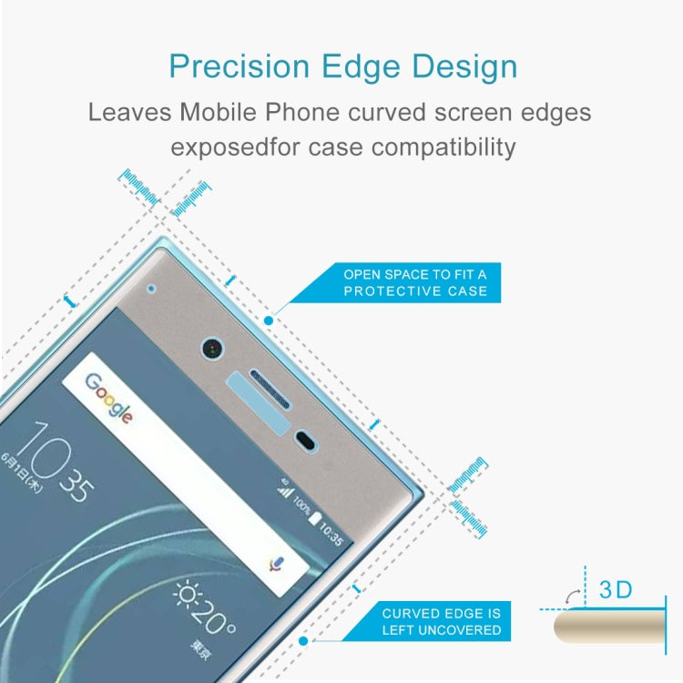 For Sony Xperia XZs 0.33mm 9H Surface Hardness 3D Curved Full Screen Tempered Glass Screen Protector