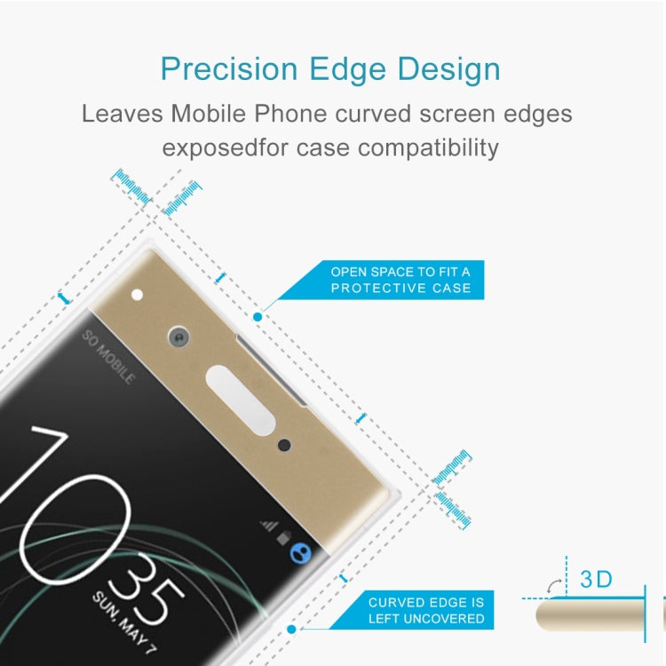 For Sony Xperia XA1 0.33mm 9H Surface Hardness 3D Curved Full Screen Tempered Glass Screen Protector