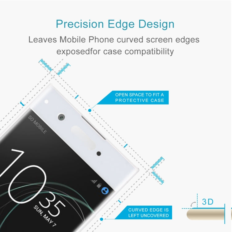 For Sony Xperia XA1 0.33mm 9H Surface Hardness 3D Curved Full Screen Tempered Glass Screen Protector