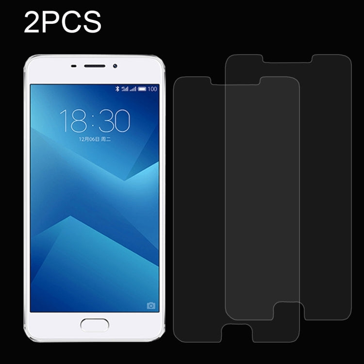 2 PCS for Meizu M5 Note 0.26mm 9H Surface Hardness Explosion-proof Non-full Screen Tempered Glass Screen Film