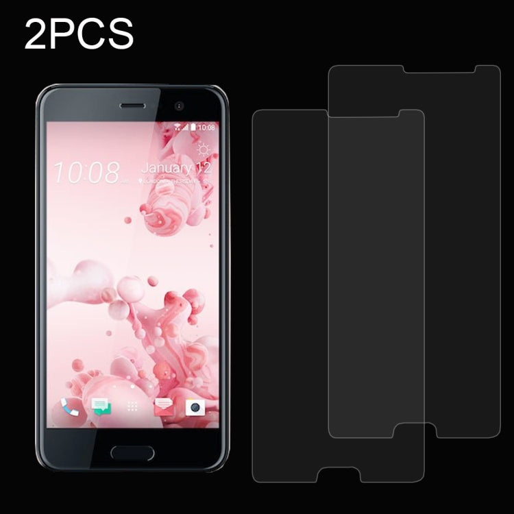 2 PCS for HTC U Ultra 0.26mm 9H Surface Hardness Explosion-proof Non-full Screen Tempered Glass Screen Film