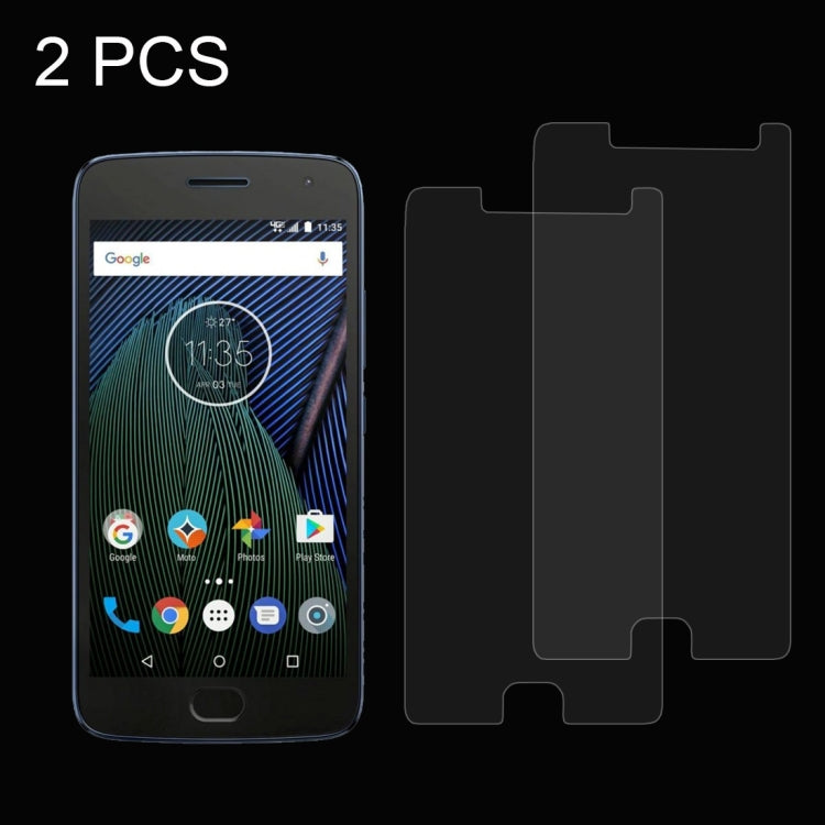 2 PCS for Motorola Moto G5 Plus 0.26mm 9H Surface Hardness Explosion-proof Non-full Screen Tempered Glass Screen Film