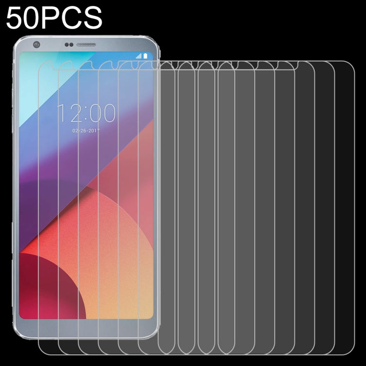 50 PCS for LG G6 0.26mm 9H Surface Hardness Explosion-proof Non-full Screen Tempered Glass Screen Film