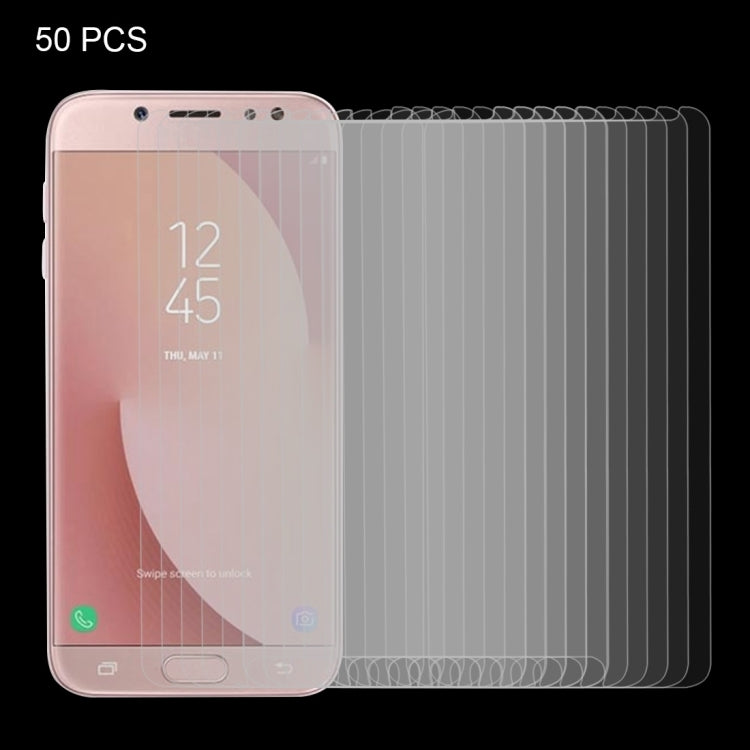 50 PCS for Galaxy J7 (2017) (US Version) 0.3mm 9H Surface Hardness 2.5D Explosion-proof Non-full Screen Tempered Glass Screen Film, No Retail Package