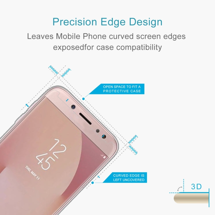 50 PCS for Galaxy J7 (2017) (US Version) 0.3mm 9H Surface Hardness 2.5D Explosion-proof Non-full Screen Tempered Glass Screen Film, No Retail Package