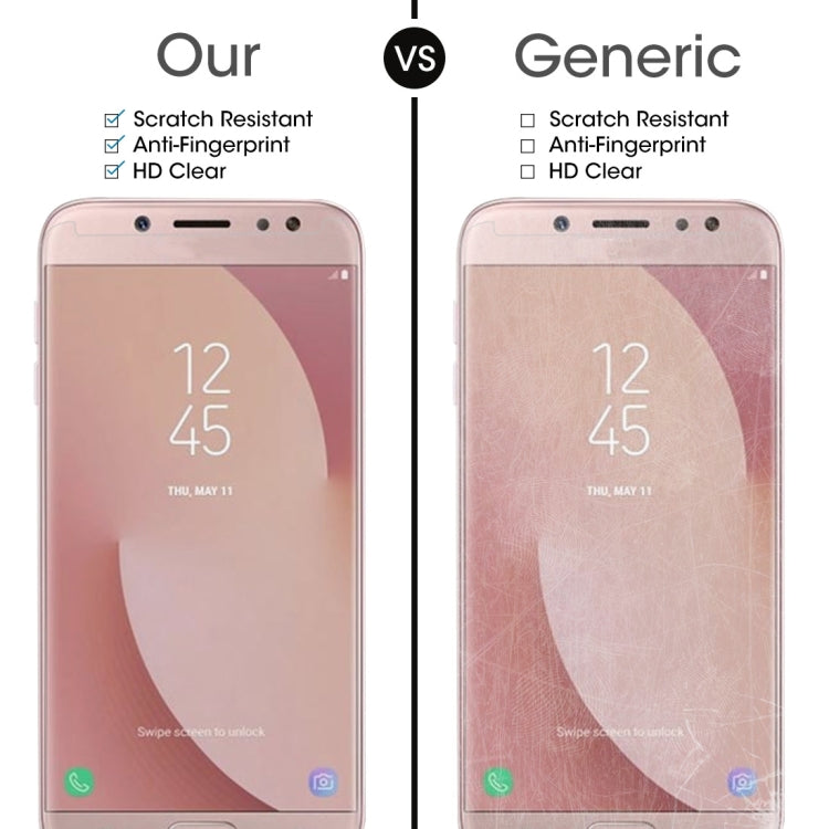 50 PCS for Galaxy J7 (2017) (US Version) 0.3mm 9H Surface Hardness 2.5D Explosion-proof Non-full Screen Tempered Glass Screen Film, No Retail Package