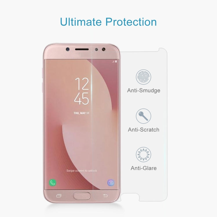 50 PCS for Galaxy J7 (2017) (US Version) 0.3mm 9H Surface Hardness 2.5D Explosion-proof Non-full Screen Tempered Glass Screen Film, No Retail Package
