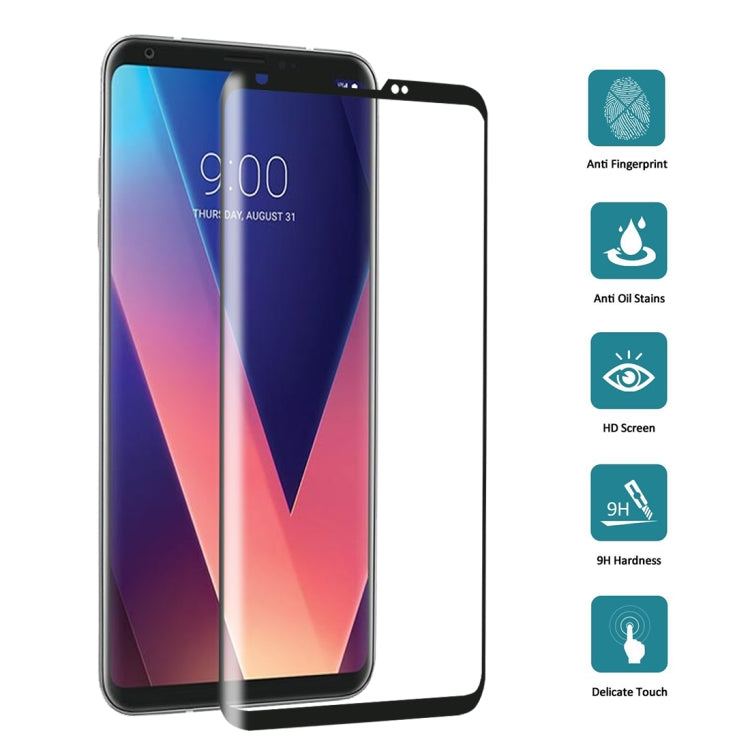 For LG V30 0.26mm 9H Surface Hardness 3D Curved Full Screen Tempered Glass Screen Protector