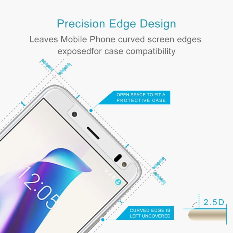 100 PCS 0.26mm 9H 2.5D Tempered Glass Film for BQ Aquaris VS