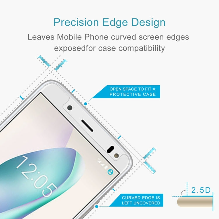 100 PCS 0.26mm 9H 2.5D Tempered Glass Film for BQ Aquaris VS Plus