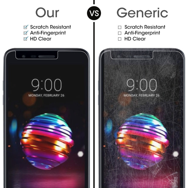 50 PCS 0.26mm 9H 2.5D Tempered Glass Film for LG K10 (2018)