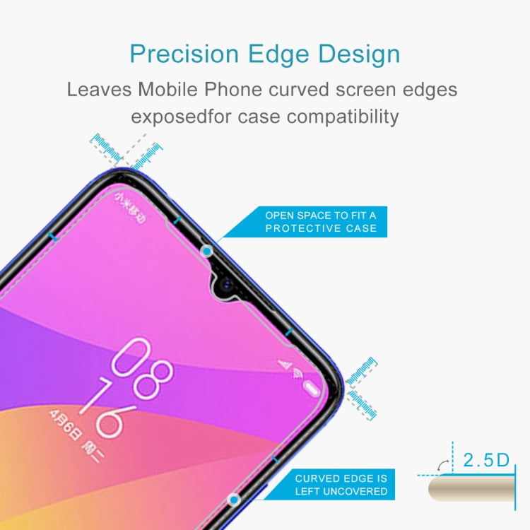 50 PCS 0.26mm 9H 2.5D Tempered Glass Film for Xiaomi Mi CC9