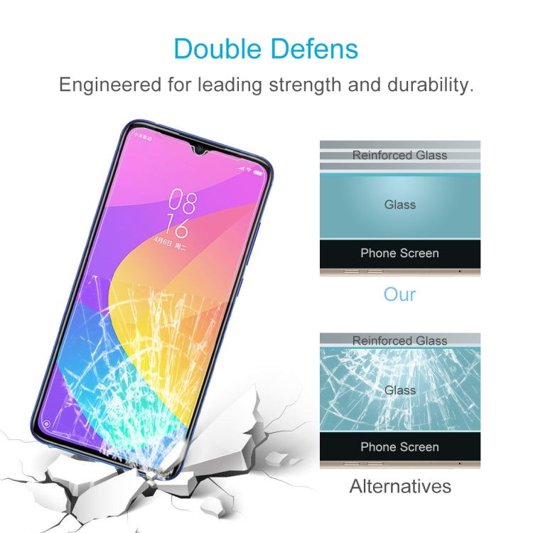 50 PCS 0.26mm 9H 2.5D Tempered Glass Film for Xiaomi Mi CC9
