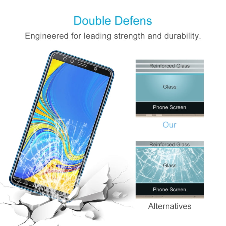 50 PCS 0.26mm 9H 2.5D Tempered Glass Film for Galaxy A7 (2018), No Retail Package