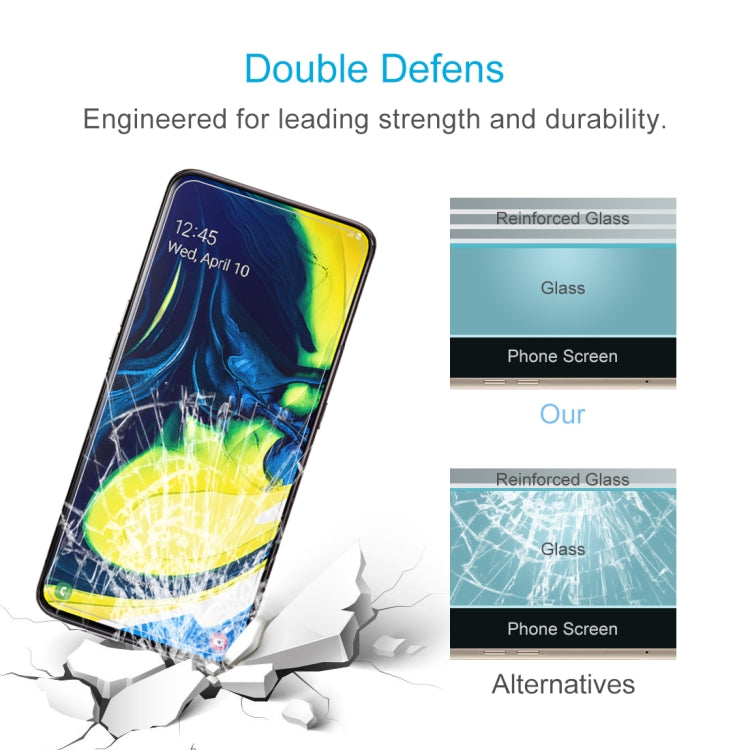 10 PCS 0.26mm 9H 2.5D Tempered Glass Film for Galaxy A80/A90