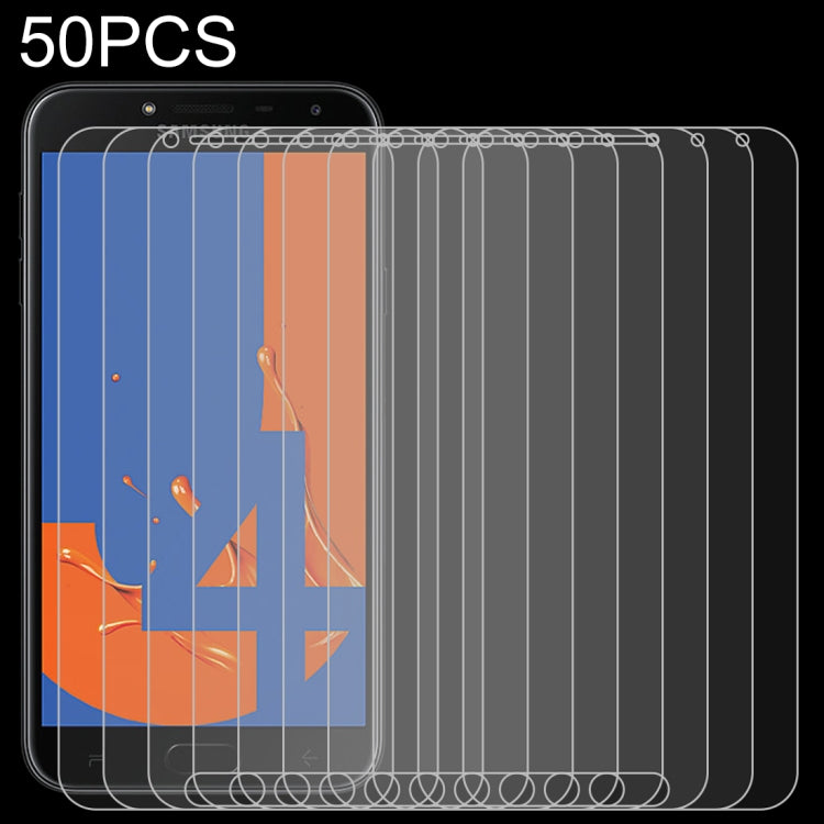 50 PCS 0.26mm 9H 2.5D Tempered Glass Film for Galaxy J4, No Retail Package