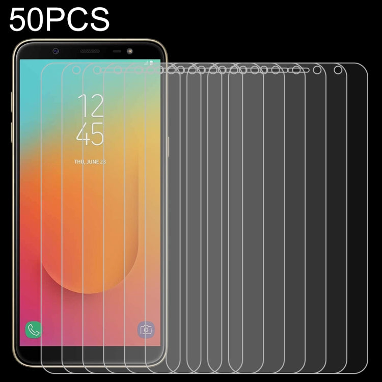 50 PCS 0.26mm 9H 2.5D Tempered Glass Film for Galaxy J8+, No Retail Package