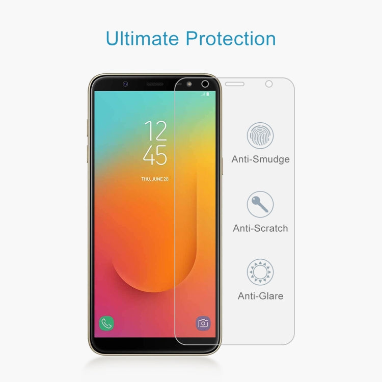 50 PCS 0.26mm 9H 2.5D Tempered Glass Film for Galaxy J8+, No Retail Package