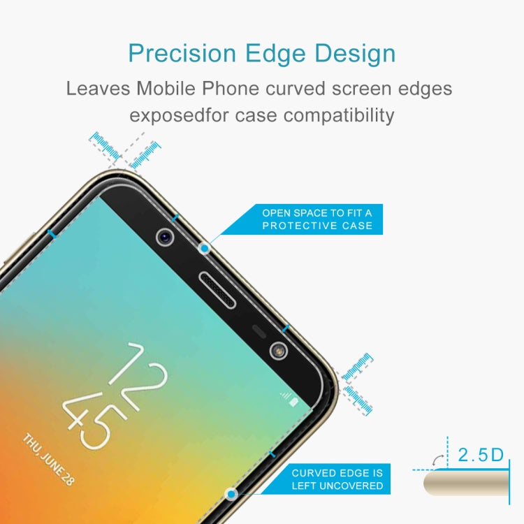 10 PCS 0.26mm 9H 2.5D Tempered Glass Film for Galaxy J8+