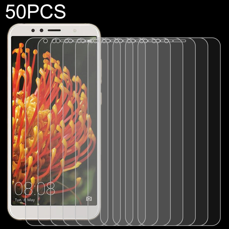 50 PCS 0.26mm 9H 2.5D Tempered Glass Film for Huawei Y6 2018, No Retail Package