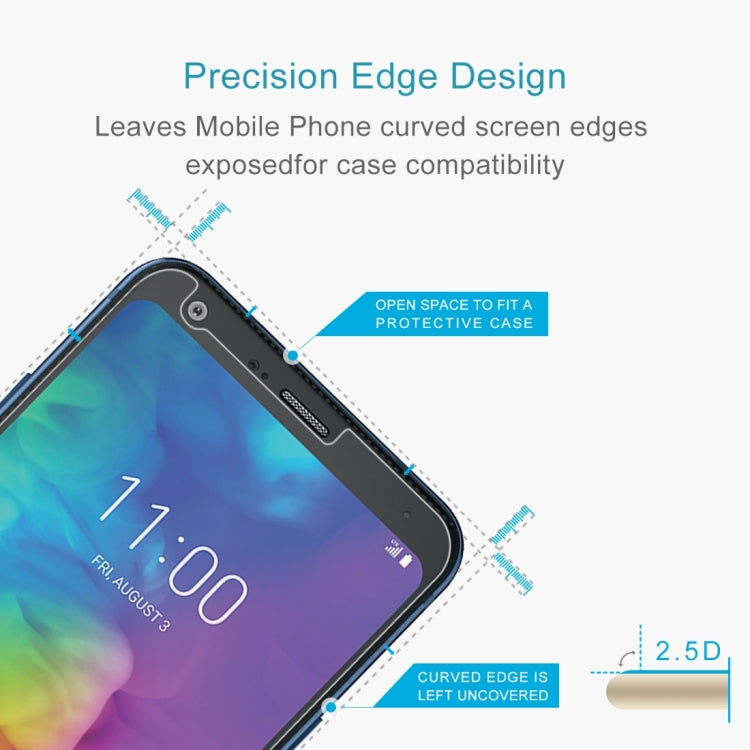 100 PCS 0.26mm 9H 2.5D Tempered Glass Film for LG Q7