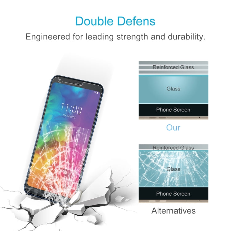 100 PCS 0.26mm 9H 2.5D Tempered Glass Film for LG Q7