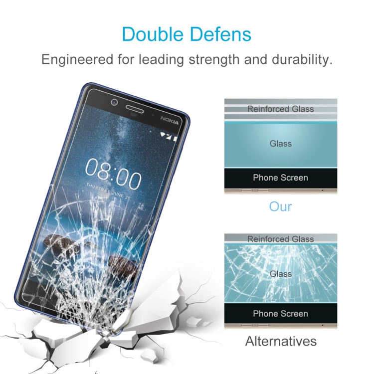 0.26mm 9H 2.5D Tempered Glass Film for Nokia 8