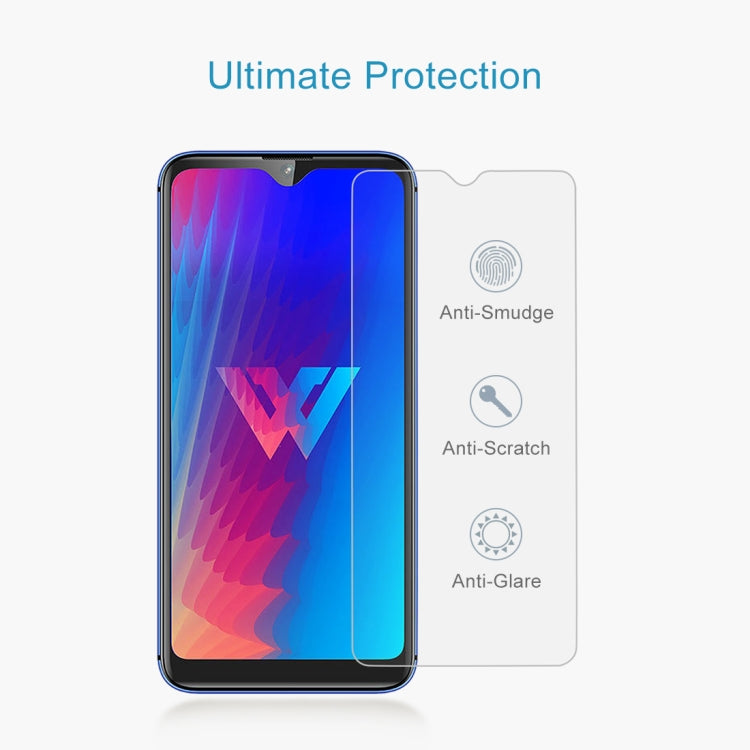 50 PCS 0.26mm 9H 2.5D Tempered Glass Film for LG W30, No Retail Package