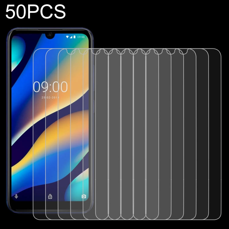 50 PCS 0.26mm 9H 2.5D Tempered Glass Film for Wiko View3 Lite, No Retail Package