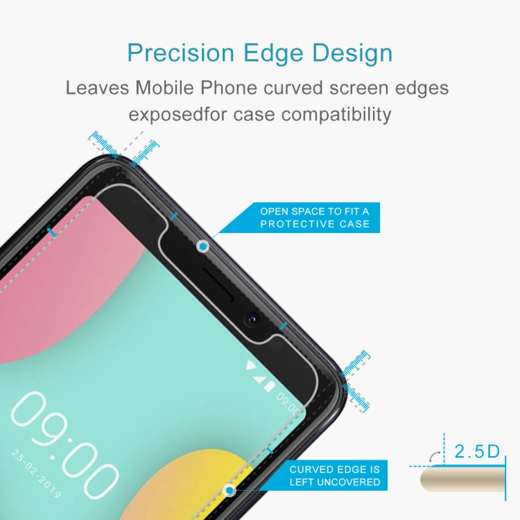 50 PCS 0.26mm 9H 2.5D Tempered Glass Film for Wiko Y60, No Retail Package