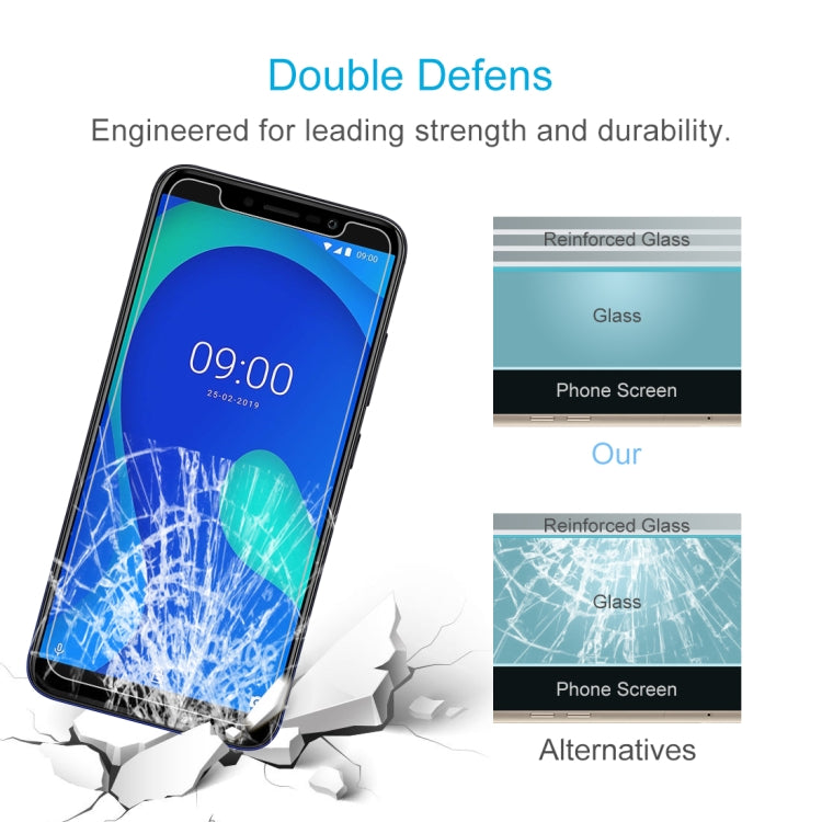 50 PCS 0.26mm 9H 2.5D Tempered Glass Film for Wiko Y80, No Retail Package