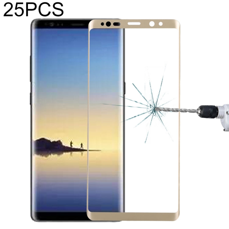 25 PCS For Galaxy Note 8 0.3mm 9H Surface Hardness 3D Curved Silk-screen Full Screen Tempered Glass Screen Protector