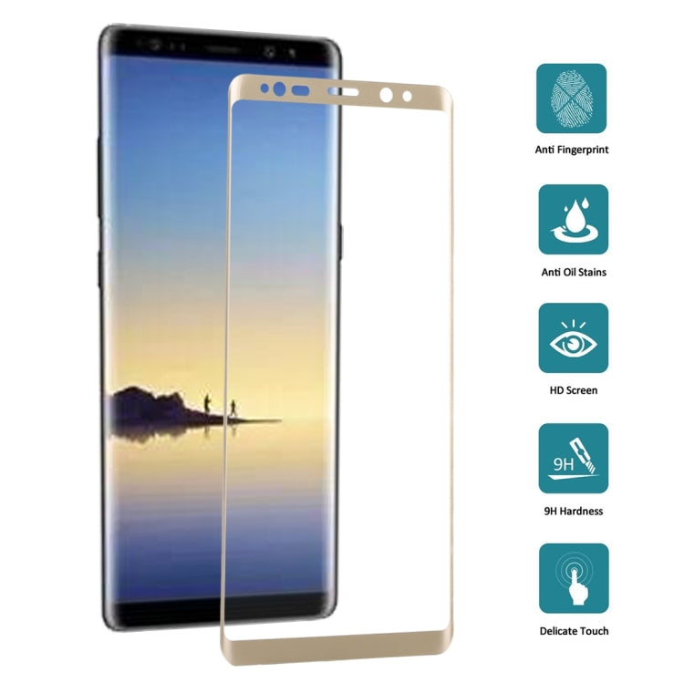 25 PCS For Galaxy Note 8 0.3mm 9H Surface Hardness 3D Curved Silk-screen Full Screen Tempered Glass Screen Protector